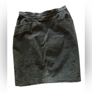Bagatelle Vintage Black Leather Suede Mini‎ Skirt Lined Pockets Size 10